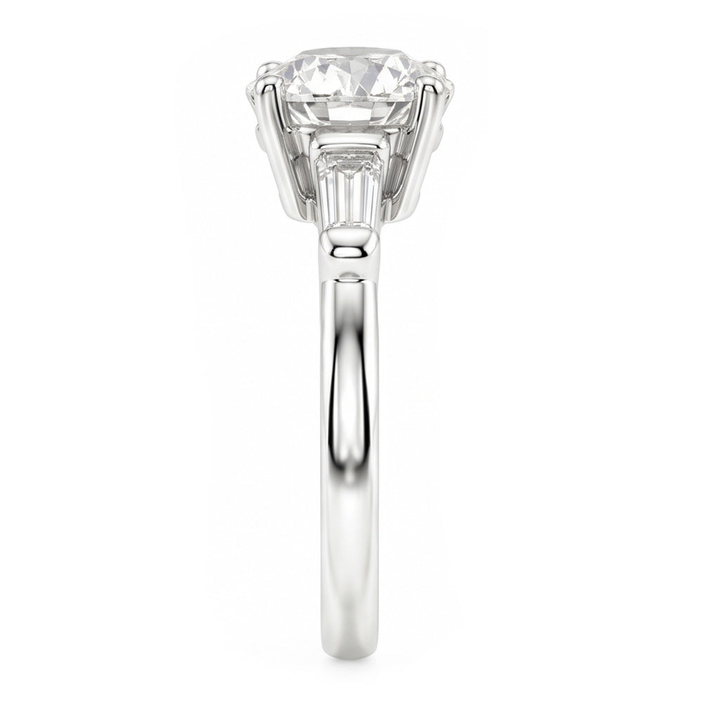 Antique European 3-Stone Ring – Fine Diamond 2.50 ct 14 Karat White