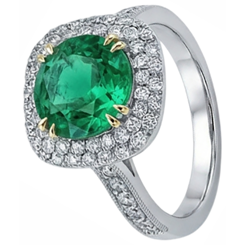 Natural Emerald Gemstone Ring – profile view
