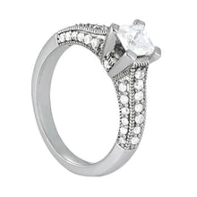 Antique Style 1.25 Cts. Real Diamond Engagement Ring Solid Gold 14K