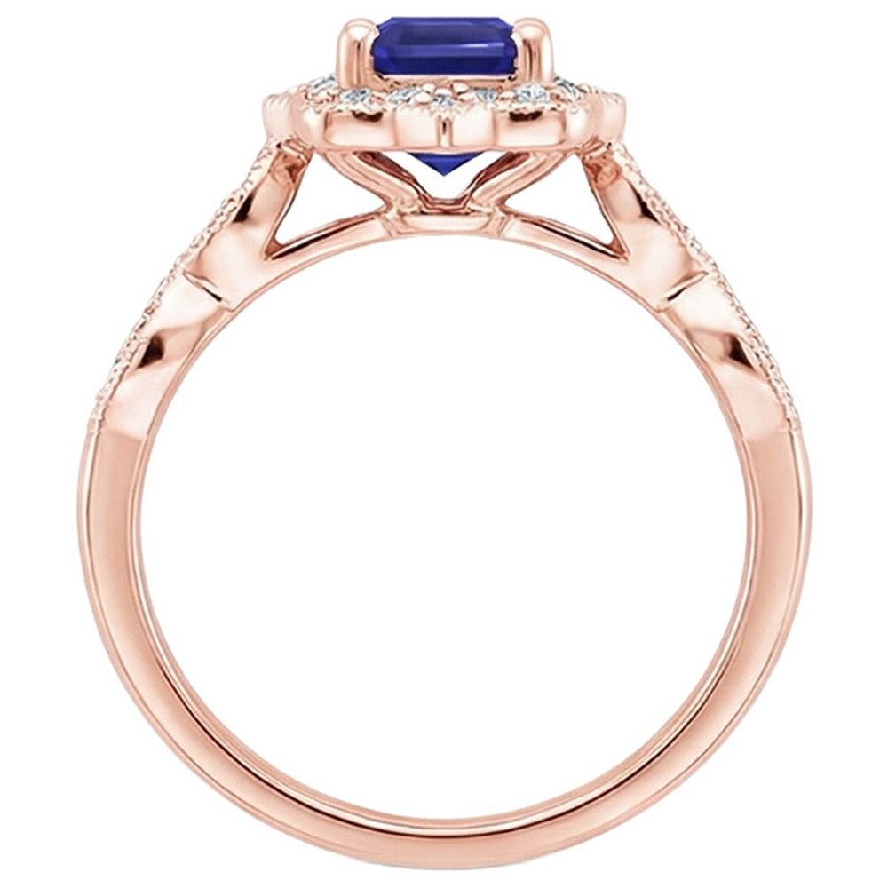 Antique Style Blue Sapphire Natural Earth Mined Diamond Ring 3 Carats Gemstone