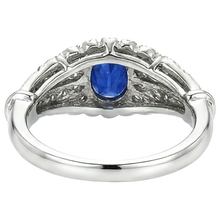natural round sapphire 8.75ct ring profile view