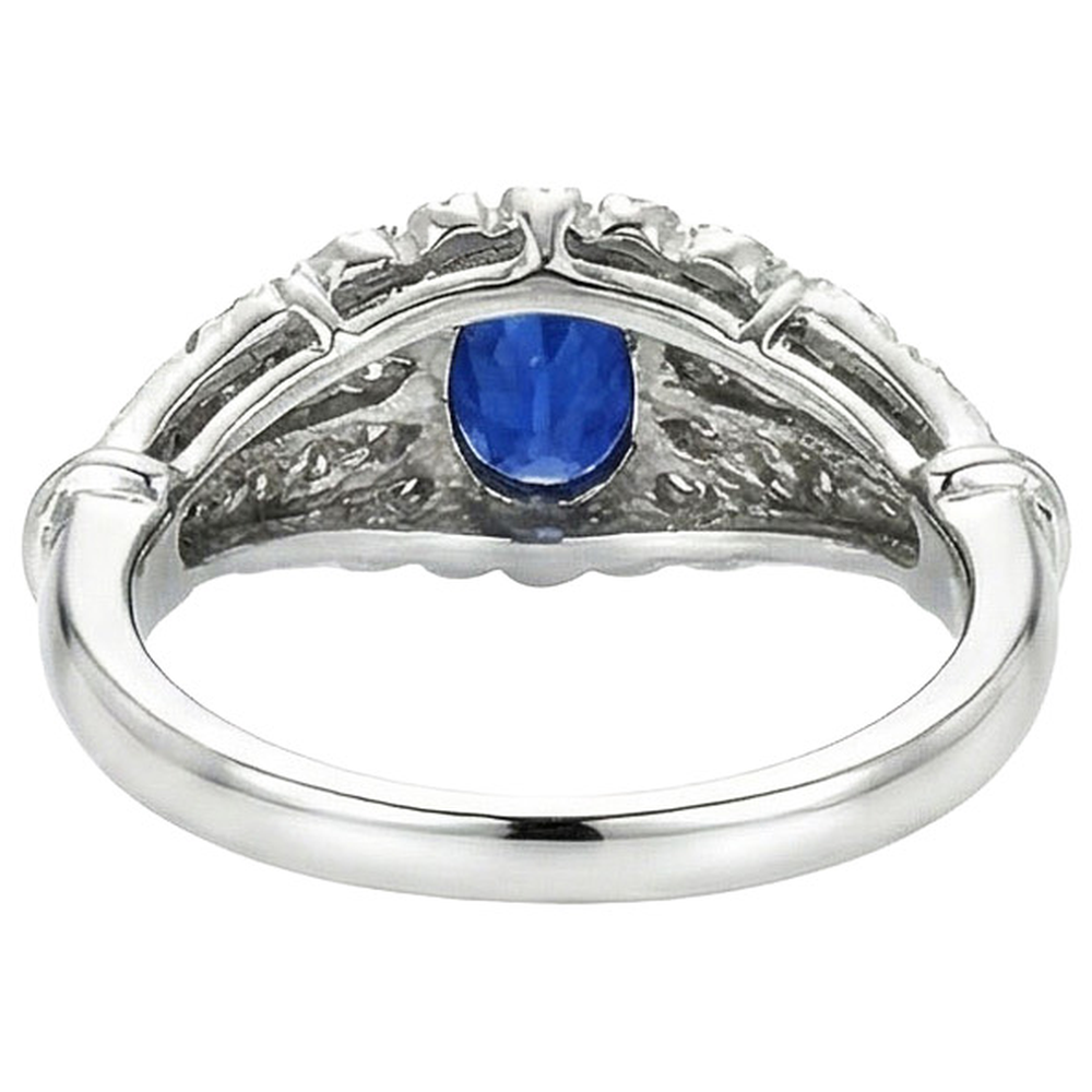 natural round sapphire 8.75ct ring profile view