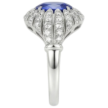 natural round sapphire 8.75ct ring top view