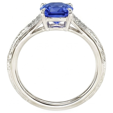 natural round sapphire 2ct ring profile view