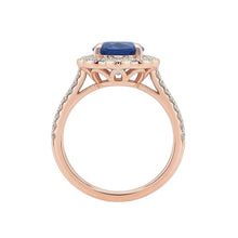 Antique Style Halo IGI CERTIFIED Diamond Ring Flower Style Blue Sapphire 6.20 Carats