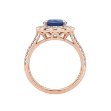 Antique Style Halo Natural Earth Mined Diamond Ring Flower Style Blue Sapphire 6.20 Carats
