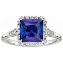 Antique Style Halo Natural Earth Mined Diamond & Ceylon Sapphire Ring White Gold 6 Carats