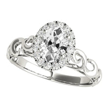 Antique Style Halo Oval Old Miner Real Diamond Ring 3.75 Carats Filigree