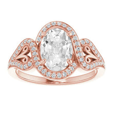 Antique Style Halo Oval Old Miner Real Diamond Ring Prong Set 7.75 Carats