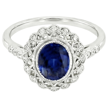 Antique Style Halo Ring Bezel Set Blue Sapphire With Natural Earth Mined DIAMOND ( NOT LAB GROWN )s 4 Carats