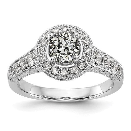 natural round diamond 3.25ct ring front view
