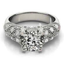 Antique Style Lady's Ring Old Mine Cut Real Diamond 3.50 Carats Gold