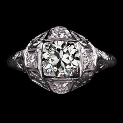 Antique Style Lady's Ring Round Old Mine Cut Real Diamond 3 Carats