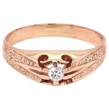Antique Style Men's Natural Earth Mined Diamond Ring 0.50 Carats Filigree
