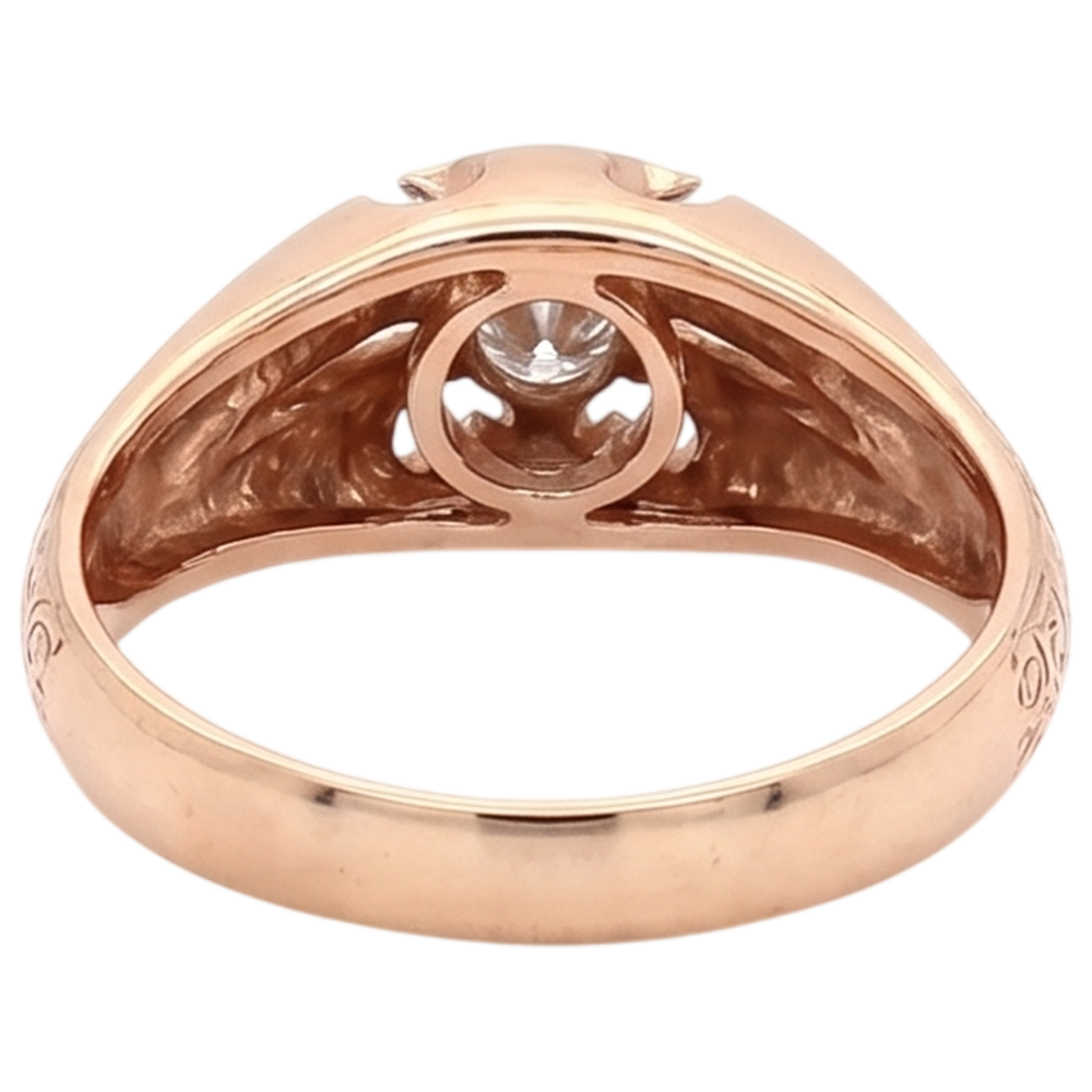 Antique Style Men's Natural Earth Mined Diamond Ring 0.50 Carats Filigree