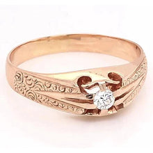 Antique Style Men's Natural Diamond Ring 0.50 Carats Filigree2