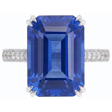Antique Style Natural Earth Mined Diamond Emerald Blue Sapphire Ring Accented 8 Carats