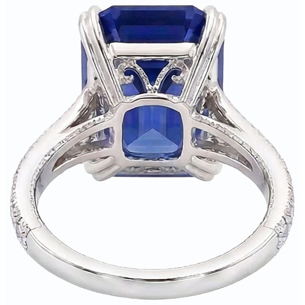 Antique Style Natural Earth Mined Diamond Emerald Blue Sapphire Ring Accented 8 Carats