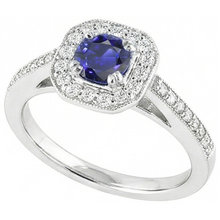 Antique Style Natural Earth Mined Diamond Halo Blue Sapphire Ring 3 Carats Milgrain Shank