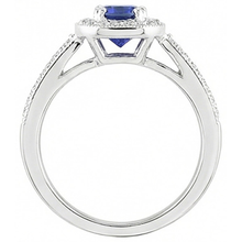 Antique Style Natural Earth Mined Diamond Halo Blue Sapphire Ring 3 Carats Milgrain Shank