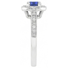 Antique Style Natural Earth Mined Diamond Halo Blue Sapphire Ring 3 Carats Milgrain Shank