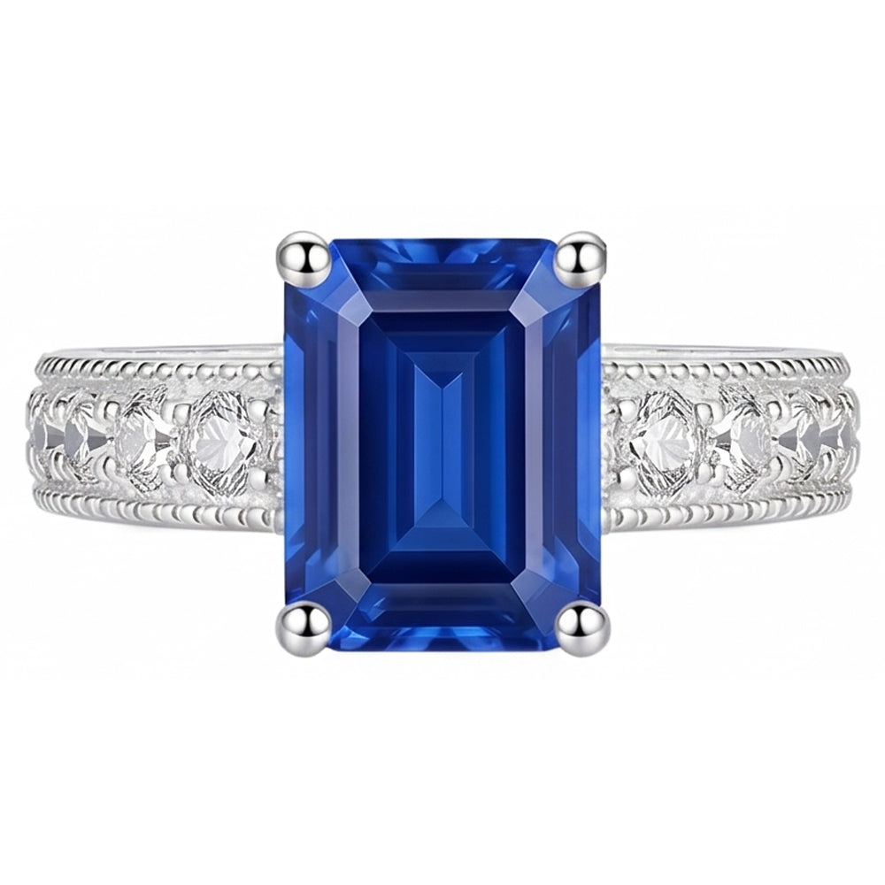 Antique Style Natural Earth Mined Diamond Ring Basket Setting Blue Sapphire 1.75 Carats