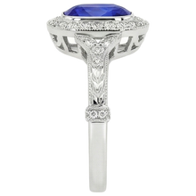Antique Style Natural Earth Mined Diamond Ring Bezel Set Cushion Ceylon Sapphire 8 Carats