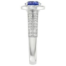 Antique Style Natural Earth Mined Diamond Ring Set 6 Carats Round Blue Sapphire White Gold