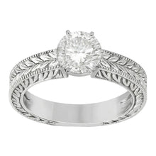 Antique Style Natural Earth Mined Diamond Solitaire 2.50 Carat Wedding Ring 14K White Gold