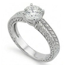 Antique Style Natural Earth Mined Diamond Solitaire 2.50 Carat Wedding Ring 14K White Gold