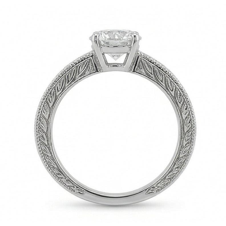 Antique Style Natural Earth Mined Diamond Solitaire 2.50 Carat Wedding Ring 14K White Gold