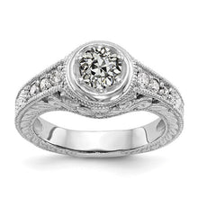 Antique Style Old Mine Cut Real Diamond Ring 1.75 Carats Milgrain Shank