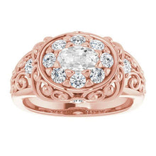 Antique Style Oval Old Miner Natural Diamond Ring 5.50 Carats Rose Gold