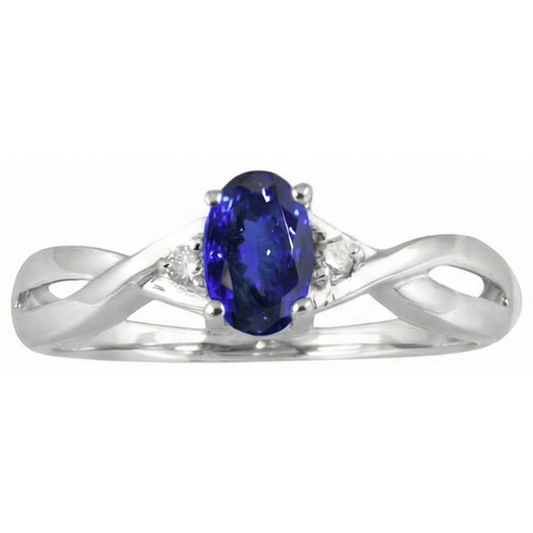 natural round tanzanite 1.60ct ring side angle