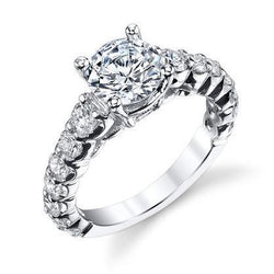 Antique Style Real Diamond Engagement 2.05 Carats Women 14K White Gold