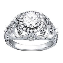Antique Style Real Diamond Engagement Ring 1.19 Carats White Gold 14K