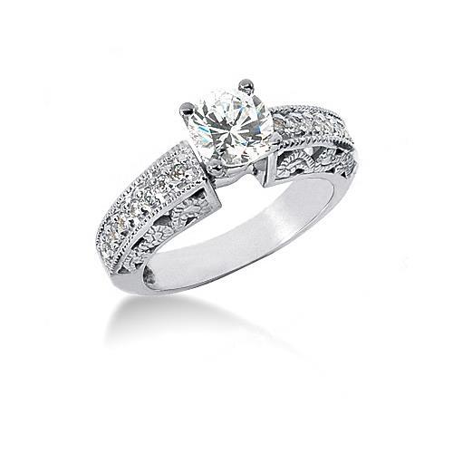 Antique Style Real Diamond Engagement Ring Band Set 1.95 Carats 2