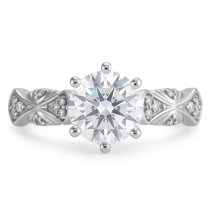 Antique Style Real Natural Earth Mined DIAMOND ( NOT LAB GROWN ) Anniversary Ring 1.76 Carats White Gold 14K