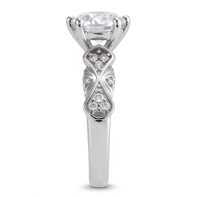 Antique Style Real Natural Earth Mined DIAMOND ( NOT LAB GROWN ) Anniversary Ring 1.76 Carats White Gold 14K