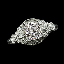 Antique Style Real Round Old Mine Cut Natural Earth Mined Diamond Ring 3.25 Carats Milgrain