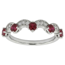 Antique Style Ruby Stone Ring White Gold 14K 2 Carats