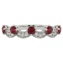 Antique Style Ruby Stone Ring White Gold 14K 2 Carats
