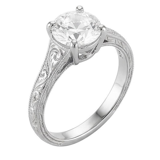 Antique Style Solitaire Round Old Natural Earth Mined Diamond Ring 1.50 Carats