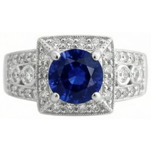 Antique Style Tanzanite And Natural Earth Mined DIAMOND ( NOT LAB GROWN )s Ring 2.79 Carats Wedding Jewellery
