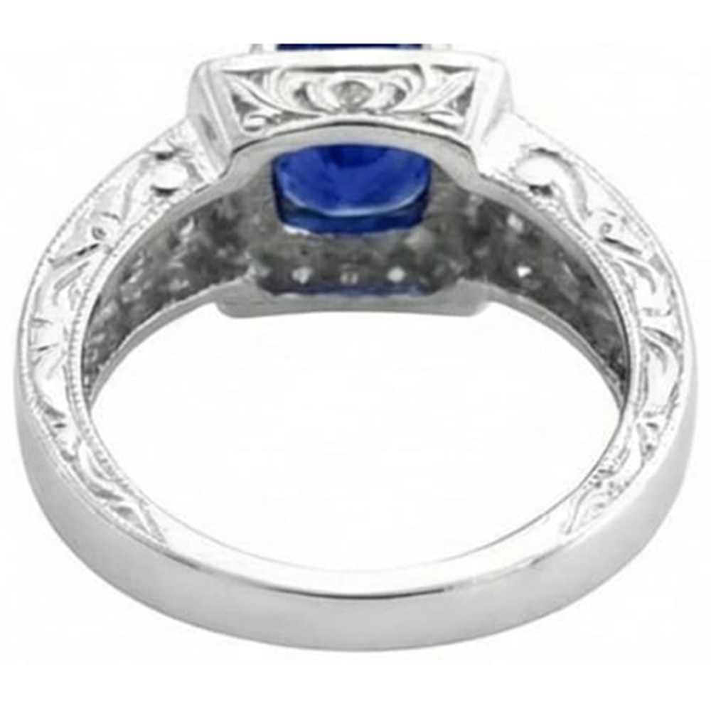 Antique Style Tanzanite And Natural Earth Mined DIAMOND ( NOT LAB GROWN )s Ring 2.79 Carats Wedding Jewellery