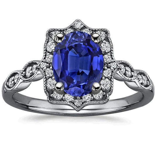 Antique Type Sapphire Diamond Ring