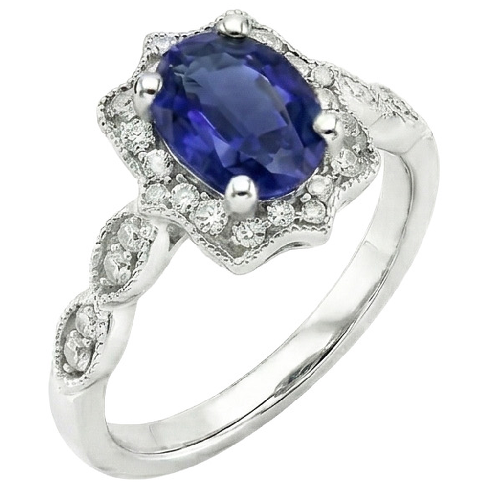 Antique Type Sapphire Natural Earth Mined Diamond Ring