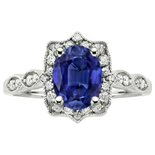 Antique Type Sapphire Natural Earth Mined Diamond Ring