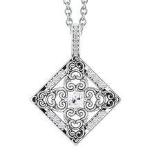 Brilliant Diamond Antique Cushion Drop Pendant in 14 Karat White Gold – main view