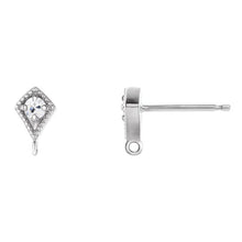 Authentic Brilliant Diamond Earrings 1 ct 14K White Gold – front view